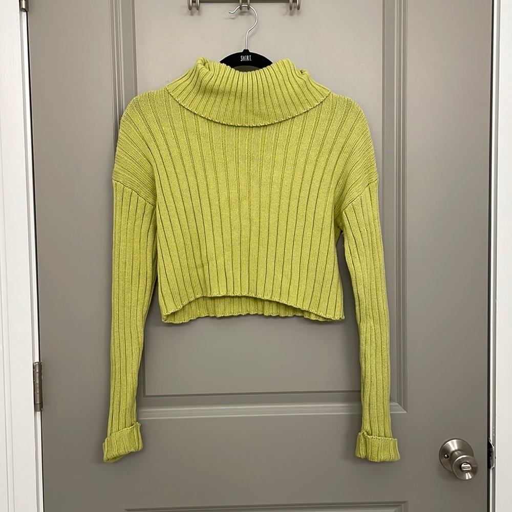 Lime Green Cropped Sweater